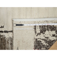 Load image into Gallery viewer, 2&#39;4&quot;x4&#39;7&quot; Parchment White, Lori Buft Gabbeh with Avant Garde Design, Thick and Plush Soft Pile, 100% Wool, Hand Knotted, Short Runner, Oriental Rug FWR544602