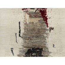 Load image into Gallery viewer, 3&#39;x5&#39;2&quot; Parchment White, 100% Wool, Hand Knotted, Lori Buft Gabbeh with Avant Garde Design, Thick and Plush, Soft Pile, Oriental Rug FWR544614