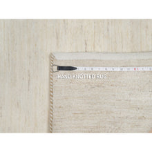 Load image into Gallery viewer, 2&#39;6&quot;x5&#39;10&quot; Parchment White, Thick and Plush, Lori Buft Gabbeh, Modern, Plain Design, Pure Wool, Hand Knotted, Runner, Oriental Rug FWR544632