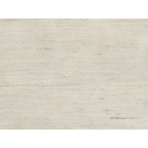 2'5"x5'10" Stone White, 100% Wool, Hand Knotted, Lori Buft Gabbeh, Modern, Plain Design, Thick and Plush, Runner, Oriental Rug FWR544638