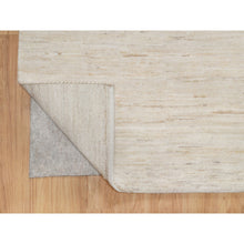 Load image into Gallery viewer, 4&#39;x12&#39;1&quot; Parchment White, Hand Knotted, Lori Buft Gabbeh, Modern, Thick And Plush, Plain Design, 100% Wool, Wide Runner, Oriental Rug FWR544662
