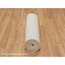 Load image into Gallery viewer, 4&#39;x12&#39;1&quot; Parchment White, Hand Knotted, Lori Buft Gabbeh, Modern, Thick And Plush, Plain Design, 100% Wool, Wide Runner, Oriental Rug FWR544662