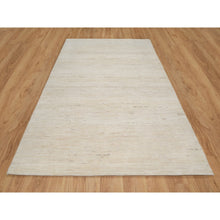 Load image into Gallery viewer, 6&#39;1&quot;x9&#39; Stone White, Hand Knotted, Lori Buft Gabbeh, Modern Plain Design, Soft To The Touch, Thick And Plush, 100% Wool, Oriental Rug FWR544674