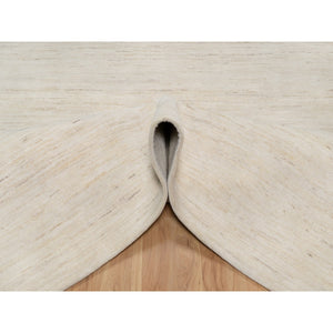 6'1"x9' Stone White, Hand Knotted, Lori Buft Gabbeh, Modern Plain Design, Soft To The Touch, Thick And Plush, 100% Wool, Oriental Rug FWR544674