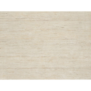 6'1"x9' Stone White, Hand Knotted, Lori Buft Gabbeh, Modern Plain Design, Soft To The Touch, Thick And Plush, 100% Wool, Oriental Rug FWR544674