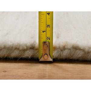 6'1"x9' Stone White, Hand Knotted, Lori Buft Gabbeh, Modern Plain Design, Soft To The Touch, Thick And Plush, 100% Wool, Oriental Rug FWR544674