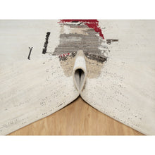 Load image into Gallery viewer, 9&#39;x12&#39; Parchment White, Lori Buft Gabbeh with Avant Garde Design, Thick and Plush, 100% Wool, Hand Knotted, Soft Pile, Oriental Rug FWR544692