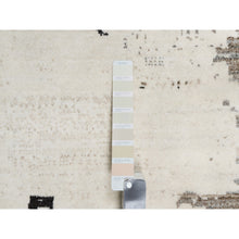Load image into Gallery viewer, 9&#39;x12&#39; Parchment White, Lori Buft Gabbeh with Avant Garde Design, Thick and Plush, 100% Wool, Hand Knotted, Soft Pile, Oriental Rug FWR544692