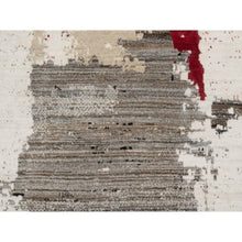 Load image into Gallery viewer, 9&#39;x12&#39; Parchment White, Lori Buft Gabbeh with Avant Garde Design, Thick and Plush, 100% Wool, Hand Knotted, Soft Pile, Oriental Rug FWR544692