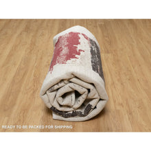 Load image into Gallery viewer, 9&#39;x12&#39; Parchment White, Lori Buft Gabbeh with Avant Garde Design, Thick and Plush, 100% Wool, Hand Knotted, Soft Pile, Oriental Rug FWR544692