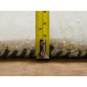 9'x12' Parchment White, Lori Buft Gabbeh with Avant Garde Design, Thick and Plush, 100% Wool, Hand Knotted, Soft Pile, Oriental Rug FWR544692
