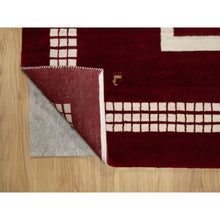 Load image into Gallery viewer, 8&#39;x10&#39;1&quot; Sangria Red, Modern, Thick And Plush, Hand Knotted, Lori Buft Gabbeh With Small Animal Figurines, Soft Wool, Oriental Rug FWR544704