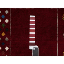 Load image into Gallery viewer, 8&#39;x10&#39;1&quot; Sangria Red, Modern, Thick And Plush, Hand Knotted, Lori Buft Gabbeh With Small Animal Figurines, Soft Wool, Oriental Rug FWR544704