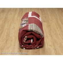 Load image into Gallery viewer, 8&#39;x10&#39;1&quot; Sangria Red, Modern, Thick And Plush, Hand Knotted, Lori Buft Gabbeh With Small Animal Figurines, Soft Wool, Oriental Rug FWR544704