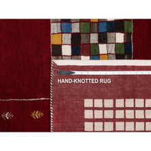 Load image into Gallery viewer, 8&#39;x10&#39;1&quot; Sangria Red, Modern, Thick And Plush, Hand Knotted, Lori Buft Gabbeh With Small Animal Figurines, Soft Wool, Oriental Rug FWR544704