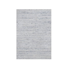 Load image into Gallery viewer, 2&#39;x3&#39; Cloud Gray, Modern Striae Design, Tone on Tone, Thick and Plush, Pure Wool, Hand Loomed, Mat, Oriental Rug FWR544722