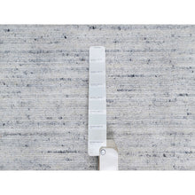 Load image into Gallery viewer, 2&#39;x3&#39; Cloud Gray, Modern Striae Design, Tone On Tone, Thick And Plush, Pure Wool, Hand Loomed, Mat, Oriental Rug FWR544722