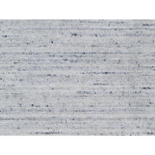Load image into Gallery viewer, 2&#39;x3&#39; Cloud Gray, Modern Striae Design, Tone on Tone, Thick and Plush, Pure Wool, Hand Loomed, Mat, Oriental Rug FWR544722