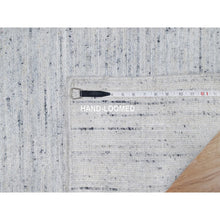 Load image into Gallery viewer, 2&#39;x3&#39; Cloud Gray, Modern Striae Design, Tone on Tone, Thick and Plush, Pure Wool, Hand Loomed, Mat, Oriental Rug FWR544722