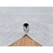 Load image into Gallery viewer, 11&#39;10&quot;x11&#39;10&quot; Misty Gray, Modern Striae Design, Tone on Tone, Soft Pile, Natural Wool, Hand Loomed, Square Oriental Rug FWR544734