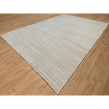 Load image into Gallery viewer, 12&#39;1&quot;x17&#39;7&quot; Bone White, Variegated Textured Modern Design, Natural Wool, Hand Loomed, Plush And Lush, Oversized, Oriental Rug FWR544746