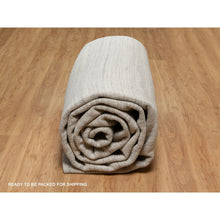 Load image into Gallery viewer, 12&#39;1&quot;x17&#39;7&quot; Bone White, Variegated Textured Modern Design, Natural Wool, Hand Loomed, Plush And Lush, Oversized, Oriental Rug FWR544746