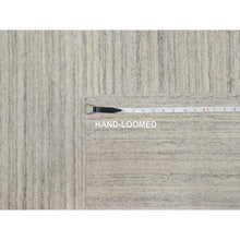 Load image into Gallery viewer, 12&#39;1&quot;x17&#39;7&quot; Bone White, Variegated Textured Modern Design, Natural Wool, Hand Loomed, Plush And Lush, Oversized, Oriental Rug FWR544746