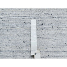 Load image into Gallery viewer, 10&#39;x13&#39;10&#39; Frost Gray, Thick And Plush, Modern Striae Design, Tone On Tone, Soft Pile, Pure Wool, Hand Loomed, Oriental Rug FWR544788