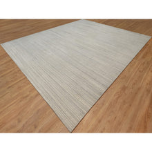 Load image into Gallery viewer, 12&#39;x14&#39;9&quot; Bone Ivory, Variegated Textured Modern Design, Hand Loomed, Natural Wool, Plush And Lush, Oversized, Oriental Rug FWR544794