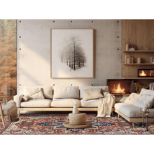Load image into Gallery viewer, 9&#39;9&quot;x13&#39;10&quot; Coral Red, Peshawar Heriz with Antique Serapi Design, Hand Knotted, Shiny High Mountain Wool, Vegetable Dyes, Densely Woven, Soft Pile, Oriental Rug FWR5442
