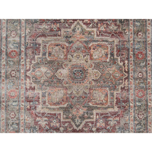 5'10"x9' Tuscan Red, Hand Knotted, Vegetable Dyes, Soft Wool, Heriz Revival, Thick And Plush, Oriental Rug FWR544824