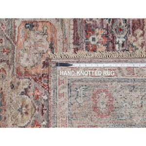 5'10"x9' Tuscan Red, Hand Knotted, Vegetable Dyes, Soft Wool, Heriz Revival, Thick And Plush, Oriental Rug FWR544824