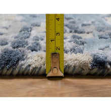 Load image into Gallery viewer, 9&#39;10&quot;x13&#39;7&quot; Blue and Gray, Modern Abstract with Mosaic Design, Wool and Silk, Hand Knotted, Oriental Rug FWR544836