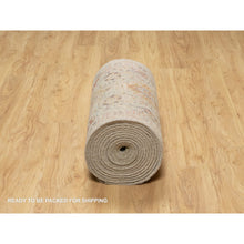 Load image into Gallery viewer, 2&#39;6&quot;x24&#39; Biscoti Beige, The Sunset Rosettes, Soft Colors, Wool And Pure Silk, Hand Knotted, Xl Runner, Oriental Rug FWR544854