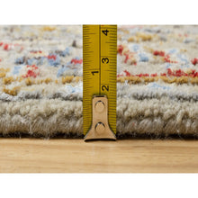 Load image into Gallery viewer, 2&#39;7&quot;x22&#39; Biscoti Beige, Soft Colors, The Sunset Rosettes, Wool and Pure Silk, Hand Knotted, XL Runner, Oriental Rug FWR544890