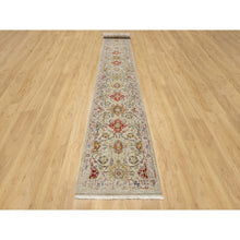 Load image into Gallery viewer, 2&#39;9&quot;x20&#39; Biscoti Beige, Hand Knotted, Soft Colors, The Sunset Rosettes, Wool And Pure Silk, Xl Runner, Oriental Rug FWR544896