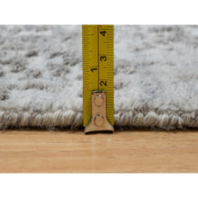 Load image into Gallery viewer, 2&#39;7&quot;x16&#39; Gray, Broken And Erased Persian Design, Tone On Tone, Hand Knotted, Wool And Pure Silk, Xl Runner, Oriental Rug FWR544902