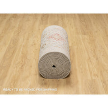 Load image into Gallery viewer, 2&#39;7&quot;x26&#39; Biscoti Beige, The Sunset Rosettes, Wool And Pure Silk, Hand Knotted, Soft Colors, Xl Runner, Oriental Rug FWR544908