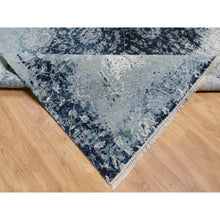 Load image into Gallery viewer, 10&#39;1&quot;x10&#39;4&quot; Gray with a Mix of Blue, Wool and Silk, Hand Knotted, Broken and Erased Persian Tabriz Design, Square, Oriental Rug FWR544920