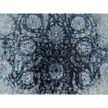 Load image into Gallery viewer, 10&#39;1&quot;x10&#39;4&quot; Gray with a Mix of Blue, Wool and Silk, Hand Knotted, Broken and Erased Persian Tabriz Design, Square, Oriental Rug FWR544920