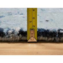 Load image into Gallery viewer, 10&#39;1&quot;x10&#39;4&quot; Gray with a Mix of Blue, Wool and Silk, Hand Knotted, Broken and Erased Persian Tabriz Design, Square, Oriental Rug FWR544920