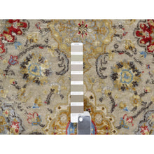 Load image into Gallery viewer, 2&#39;7&quot;x26&#39; Biscoti Beige, The Sunset Rosettes, Wool And Pure Silk, Hand Knotted, Soft Colors, Xl Runner, Oriental Rug FWR544938