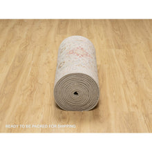 Load image into Gallery viewer, 2&#39;7&quot;x26&#39; Biscoti Beige, The Sunset Rosettes, Wool And Pure Silk, Hand Knotted, Soft Colors, Xl Runner, Oriental Rug FWR544938
