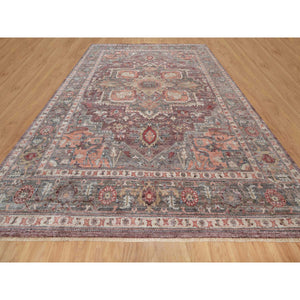 12'x15'2" Tuscan Red, Heriz Revival, Vegetable Dyes, Soft Wool, Thick And Plush, Hand Knotted, Oversized, Oriental Rug FWR544944