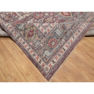 12'x15'2" Tuscan Red, Heriz Revival, Vegetable Dyes, Soft Wool, Thick And Plush, Hand Knotted, Oversized, Oriental Rug FWR544944