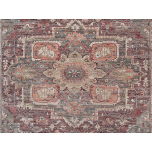 12'x15'2" Tuscan Red, Heriz Revival, Vegetable Dyes, Soft Wool, Thick And Plush, Hand Knotted, Oversized, Oriental Rug FWR544944