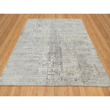 Load image into Gallery viewer, 8&#39;1&quot;x8&#39;1&quot; Sterling Gray, Hand Spun, Undyed Natural Wool, Modern Design, Hand Knotted, Square, Oriental Rug FWR545010