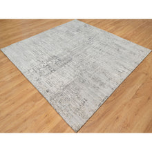 Load image into Gallery viewer, 8&#39;1&quot;x8&#39;1&quot; Sterling Gray, Hand Spun, Undyed Natural Wool, Modern Design, Hand Knotted, Square, Oriental Rug FWR545010