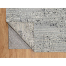 Load image into Gallery viewer, 8&#39;1&quot;x8&#39;1&quot; Sterling Gray, Hand Spun, Undyed Natural Wool, Modern Design, Hand Knotted, Square, Oriental Rug FWR545010