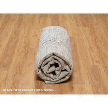 Load image into Gallery viewer, 8&#39;1&quot;x8&#39;1&quot; Sterling Gray, Hand Spun, Undyed Natural Wool, Modern Design, Hand Knotted, Square, Oriental Rug FWR545010